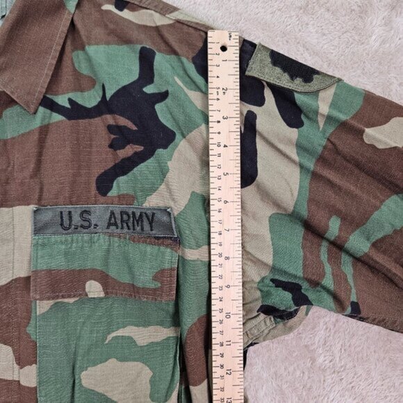 US Military Army Woodland Camouflage Combat Jacket Field Patch Mens Sz L Jungle - Picture 10 of 16
